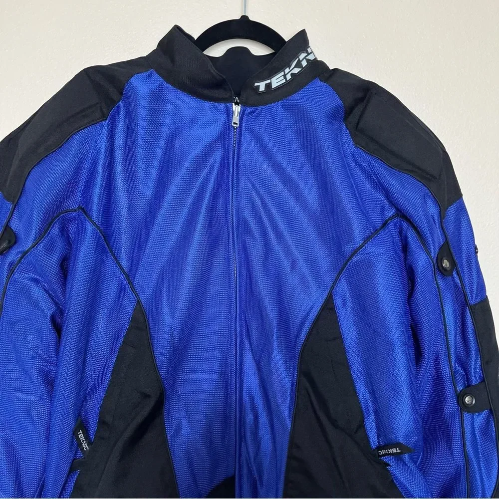 Teknic Padded Motorcycle Jacket Blue Black Adventure Riding Moto Armor Men 44